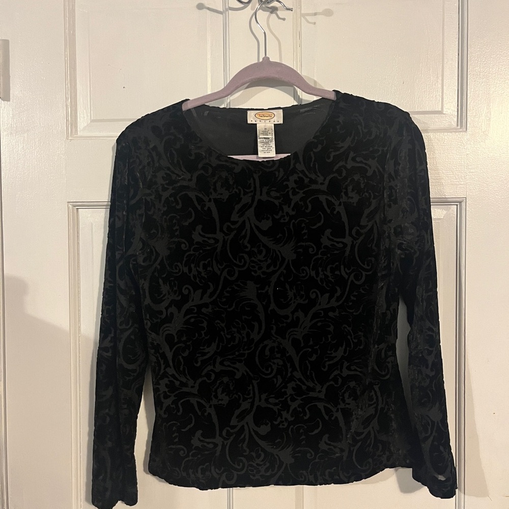 Talbots Black Fitted Long Sleeve Tee